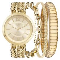 Relógio Euro Feminino Dourado Kit Pulseira - EU2035YTG/K4D
