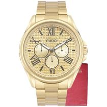 Relógio Euro Feminino Grande Dourado Multiglow Eu6p29aib/4d