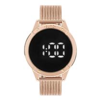 Relógio Euro Feminino Rosé Digital Fundo Preto Eubj3912ab/4f