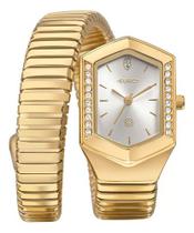 Relógio Euro Feminino Serpentes Dourado Moda Eu2035zap/5k Dourado Pedras Branco Relógio Euro Feminino Serpentes Dourado Moda Eu2035zap/5k Dourado Pedras Branco
