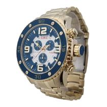 Relógio Ewc Masculino Dourado Cronógrafo Big Case Emt14001Z