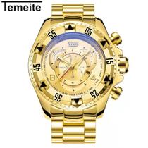 Relógio Exclusive Em Aço Dourado Qualidade Premium