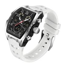 Relógio FANMIS Fashion Hollow Retangular Branco Relógio FANMIS Fashion Hollow Retangular Branco