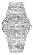 Relógio FANMIS Luxury Crystal Diamond Quartz em aço inoxidável