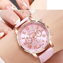 Relógio Fashion QUARTZ pulseira tipo de couro social feminino lançamento números romanos Fivela Relógio Fashion QUARTZ pulseira tipo de couro social feminino lançamento números romanos Fivela