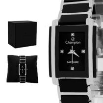 Relogio Femini Champion Analog Cerami Preto Aço Inox Prata Quadr Res Orig 1 Ano de Garantia CS28496T Relogio Femini Champion Analog Cerami Preto Aço Inox Prata Quadr Res Orig 1 Ano de Garantia CS28496T