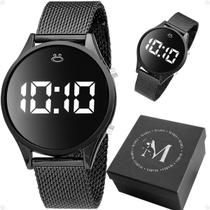 Relogio Feminina Led Preto Inox Digital Silicone casual social redondo pulseira ajustável presente original Relogio Feminina Led Preto Inox Digital Silicone casual social redondo pulseira ajustável presente original