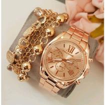 Relógio Feminino A Prova D'água metal Dourado Rose A cor da caixa é aleatória