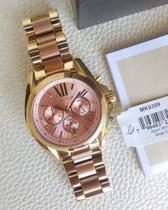 Relogio feminino algarismo romano Dourado/rosa 6359 caixa e manual