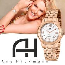 Relógio Feminino Ana Hickmann Dourado Original 434791 - S.demór Jóias