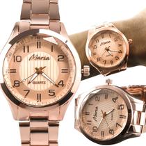 Relógio feminino analógico aço rose garantia - Orizom