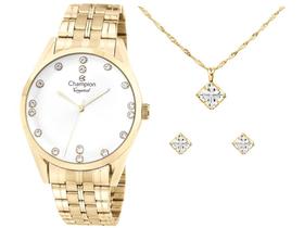 Relógio Feminino Analógico Champion - Crystal CN25547W Dourado com Acessórios