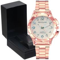 Relógio feminino analógico estiloso elegante + caixa
