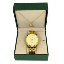 Relógio Feminino Analógico Tuguir 2139 Cristal Mineral Dourado Dobrável com Botão Bateria Redondo Metal Banho IP 5 ATM Relógio Feminino Analógico Tuguir 2139 Cristal Mineral Dourado Dobrável com Botão Bateria Redondo Metal Banho IP 5 ATM