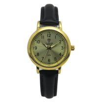 Relógio Feminino Analógico Tuguir Imperium TG30496 Resistente à água 5 ATM Dourado Caixa em Metal Pulseira de Couro Preto Visor Cristal Mineral Relógio Feminino Analógico Tuguir Imperium TG30496 Resistente à água 5 ATM Dourado Caixa em Metal Pulseira de Couro Preto Visor Cristal Mineral