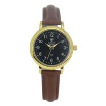 Relógio Feminino Analógico Tuguir Imperium TG30512 Resistente à água 5 ATM Preto Caixa em Metal Dourado Pulseira de Couro Marrom Visor Cristal Relógio Feminino Analógico Tuguir Imperium TG30512 Resistente à água 5 ATM Preto Caixa em Metal Dourado Pulseira de Couro Marrom Visor Cristal