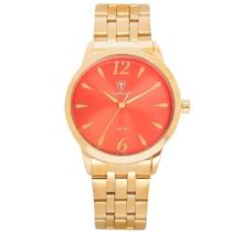 Relógio Feminino Analógico Tuguir TG141 Resistente à água 5 ATM Laranja Caixa em Metal Banho IP Dourado Pulseira de Aço Visor Cristal Mineral Redondo Relógio Feminino Analógico Tuguir TG141 Resistente à água 5 ATM Laranja Caixa em Metal Banho IP Dourado Pulseira de Aço Visor Cristal Mineral Redondo