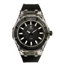 Relógio Feminino Analógico Tuguir TG9148 Resistente à água 5 ATM Preto Caixa em Resina Pulseira de Silicone Visor Acrílico Redondo Fivela Bateria Relógio Feminino Analógico Tuguir TG9148 Resistente à água 5 ATM Preto Caixa em Resina Pulseira de Silicone Visor Acrílico Redondo Fivela Bateria