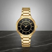 Relógio Feminino Atlantis W3171 Gold Dourado Aço Pequeno Dourado Preto