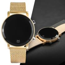 Relógio Feminino Banhado a Ouro Digital Silicone Moderno Original