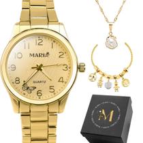 Relogio feminino banhado casual original delicado strass inoxidável aco inoxidavel pingente presente garantia dourado Relogio feminino banhado casual original delicado strass inoxidável aco inoxidavel pingente presente garantia dourado