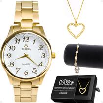 relogio feminino banhado + colar coração + caixa aço inoxidável moda presente social strass qualidade premium original relogio feminino banhado + colar coração + caixa aço inoxidável moda presente social strass qualidade premium original