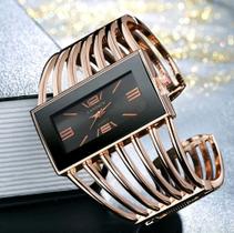 Relógio Feminino Bracelete Cansnow Luxo Aço Inox Analógico