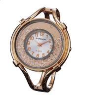 Relógio Feminino Bracelete Luxo Cobre Importado Brilhante - Cansnow