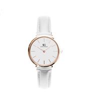 Relógio feminino branco pulseira couro Queens Rosé Gold 32mm-Saint Germain