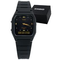 Relogio Feminino Casio Analogico Digital Resina Preta Mostrador Preto Vintage Original Resistente a Agua 1 Ano de Garantia RCSAW48HE1AVDFSC