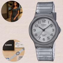 Relógio Feminino Casio Analógico Resistente Agua Redondo Leve Quartz Esportivo Translúcido Cinza MQ-24S-8BDF Relógio Feminino Casio Analógico Resistente Agua Redondo Leve Quartz Esportivo Translúcido Cinza MQ-24S-8BDF