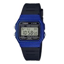 Relógio Feminino Casio Digital F-91Wm-2Adf Azul/Preto