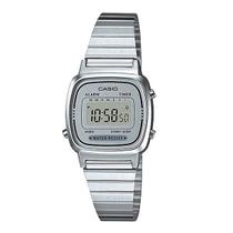 Relógio Feminino Casio Digital Vintage Prata Mini LA670WA-7DF