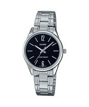Relógio Feminino Casio Pequeno Prata Com Fundo Preto