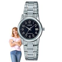 Relógio Feminino Casio Vintage Redondo Classico Analógico Prata Pequeno Redondo Resistente Água Casual Social LTP-V002D-1BUDF Relógio Feminino Casio Vintage Redondo Classico Analógico Prata Pequeno Redondo Resistente Água Casual Social LTP-V002D-1BUDF