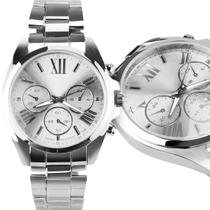 relogio feminino casual premium prova dagua prata aço inox casual social original resistente presente