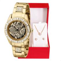 Relógio Feminino Champion Ana Hickmann Dourado Analógico AH20104G Colar e Brincos Relógio Feminino Champion Ana Hickmann Dourado Analógico AH20104G Colar e Brincos