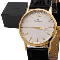 Relogio Feminino Champion Analogico Aço Inoxidavel Dourado Couro Social Original Resistente a Agua 1 Ano de Garantia RCHCH24062M