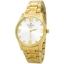Relogio Feminino Champion Analogico Aço Inoxidavel Dourado Elegance Original Com Colar e Brinco Resistente a Agua 1 Ano de Garantia CN25663W