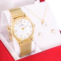 Relógio Feminino Champion Analógico Dourado CN29007W Garantia de Um Ano