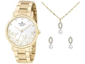 Relógio Feminino Champion Analógico Elegance - CN25887W Dourado com Acessórios