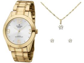 Relógio Feminino Champion Analógico Passion - Dourada com Brinco e Colar Relógio Feminino Champion Analógico Passion - Dourada com Brinco e Colar