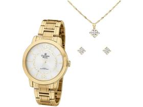Relógio Feminino Champion Analógico Passion - Dourado com Brinco e Colar Relógio Feminino Champion Analógico Passion - Dourado com Brinco e Colar