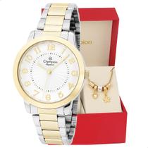 Relógio Feminino Champion Bicolor Prova D Agua CN25118B Pulseira Berloques