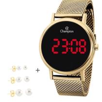Relógio Feminino Champion Ch40179H Digital Led Dourado