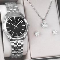 Relogio Feminino Champion CN20417I melhor estilo com kit