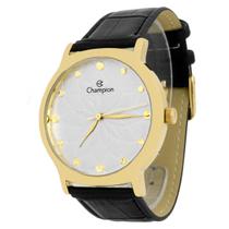 Relógio Feminino Champion Couro Dourado Original Resistente à Água CN20364M