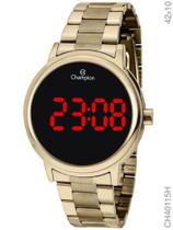 Relógio Feminino Champion Digital Dourado Led Vermelho CH40115H