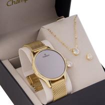 Relógio Feminino Champion Digital Espelhado Dourado CH40133B
