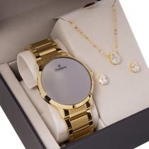 Relógio Feminino Champion Digital Espelhado Dourado CH40142B Colar e Brincos Relógio Feminino Champion Digital Espelhado Dourado CH40142B Colar e Brincos